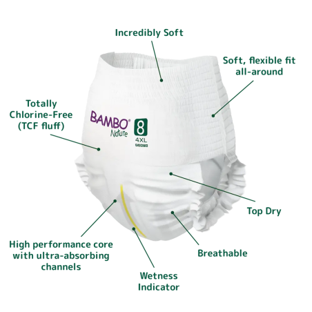 Bambo Nature Pants 8, 16 ks, pro 19+ kg